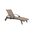 Adjustable Outdoor Lounge Chair with Wheels and Durable Fabric